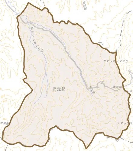 字上里とその周辺の地図。町の範囲を重ねている