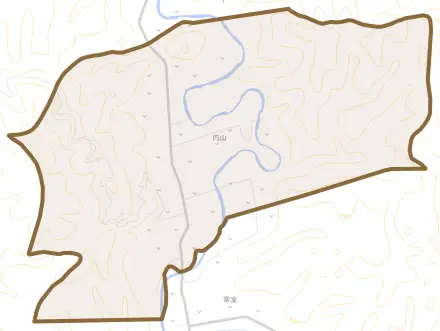 字円山とその周辺の地図。町の範囲を重ねている