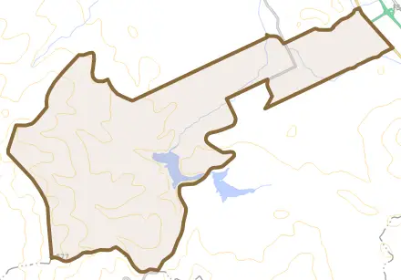 字中和とその周辺の地図。町の範囲を重ねている
