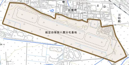緑町とその周辺の地図。町の範囲を重ねている
