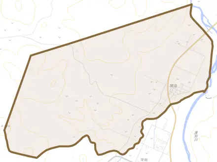 開盛とその周辺の地図。町の範囲を重ねている