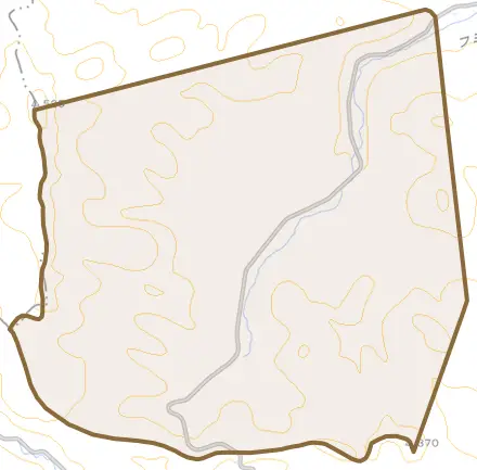 上富美とその周辺の地図。町の範囲を重ねている
