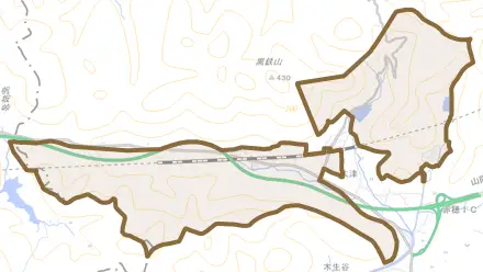 大津とその周辺の地図。町の範囲を重ねている