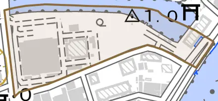 東松島町とその周辺の地図。町の範囲を重ねている