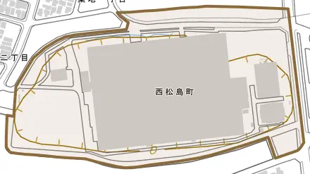西松島町とその周辺の地図。町の範囲を重ねている