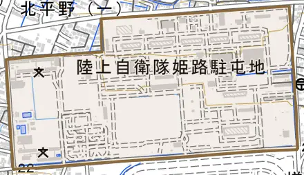 峰南町とその周辺の地図。町の範囲を重ねている