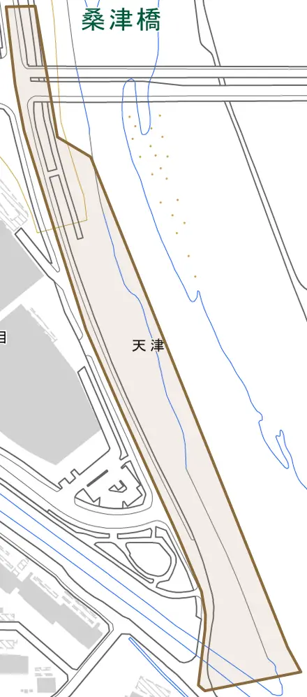 天津とその周辺の地図。町の範囲を重ねている
