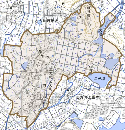 志方町志方町とその周辺の地図。町の範囲を重ねている