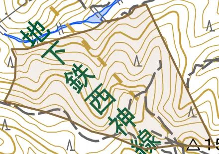 板宿とその周辺の地図。町の範囲を重ねている