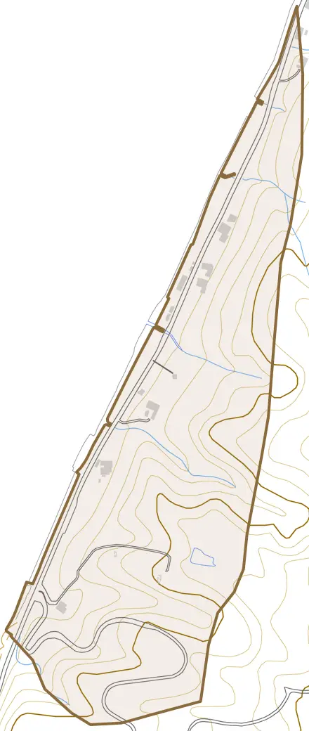 阿那賀西路とその周辺の地図。町の範囲を重ねている