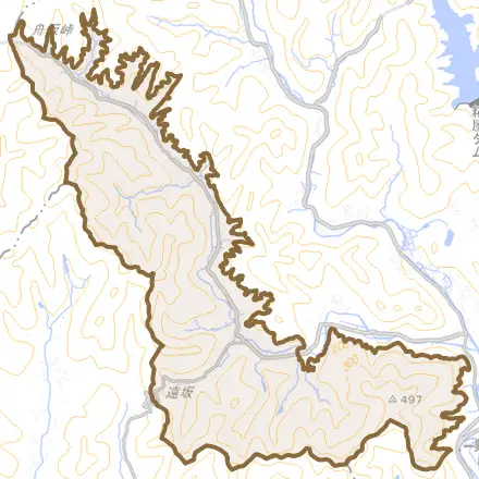 八千代区大和とその周辺の地図。町の範囲を重ねている