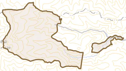 八鹿町石原とその周辺の地図。町の範囲を重ねている