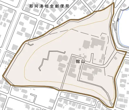 館山とその周辺の地図。町の範囲を重ねている