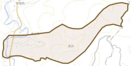 春友町とその周辺の地図。町の範囲を重ねている
