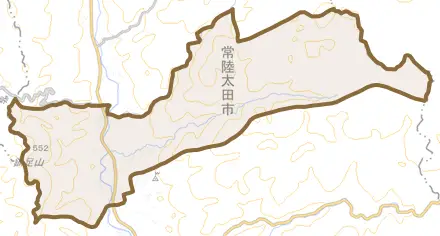 小中町とその周辺の地図。町の範囲を重ねている