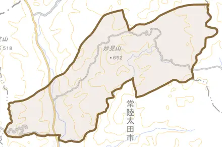 小妻町とその周辺の地図。町の範囲を重ねている