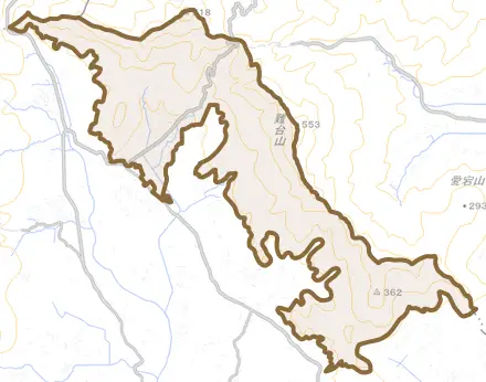 太田とその周辺の地図。町の範囲を重ねている