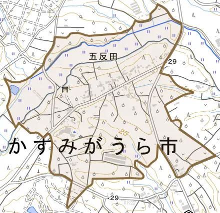 五反田とその周辺の地図。町の範囲を重ねている