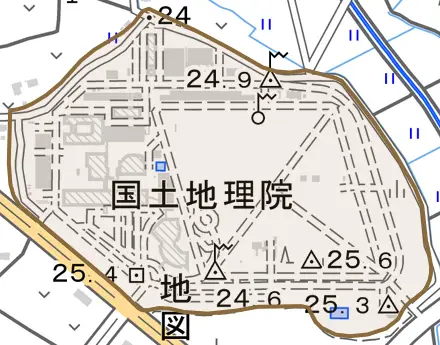 北郷とその周辺の地図。町の範囲を重ねている