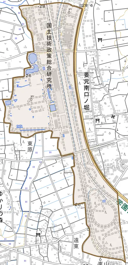 旭とその周辺の地図。町の範囲を重ねている