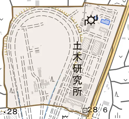 南原とその周辺の地図。町の範囲を重ねている