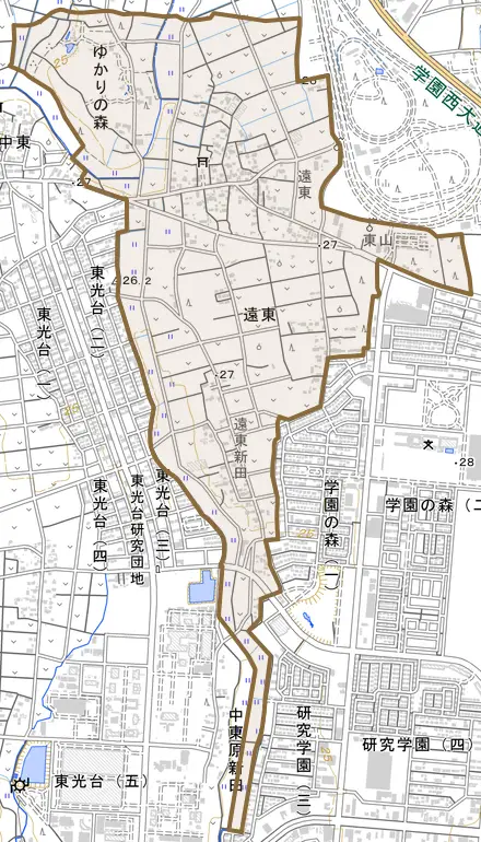 遠東とその周辺の地図。町の範囲を重ねている