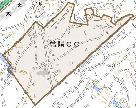 善助新田とその周辺の地図。町の範囲を重ねている