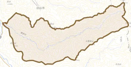 瀬波とその周辺の地図。町の範囲を重ねている