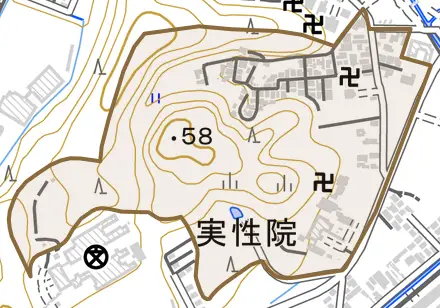 大聖寺下屋敷町とその周辺の地図。町の範囲を重ねている