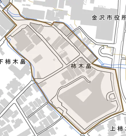 柿木畠とその周辺の地図。町の範囲を重ねている