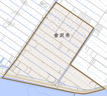 湖南町とその周辺の地図。町の範囲を重ねている