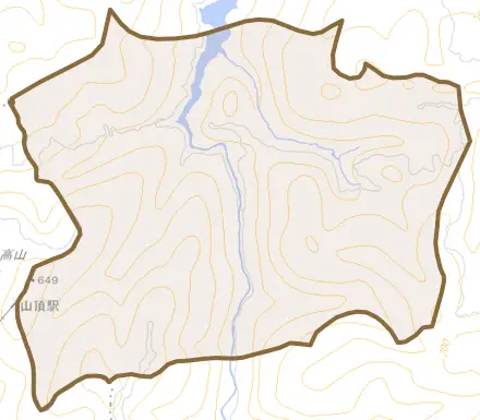 堂町とその周辺の地図。町の範囲を重ねている