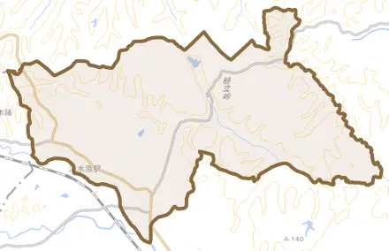 金沢とその周辺の地図。町の範囲を重ねている