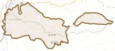 大字江刈内とその周辺の地図。町の範囲を重ねている