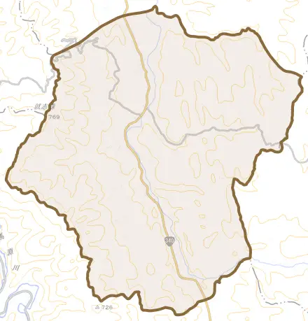 戸田とその周辺の地図。町の範囲を重ねている