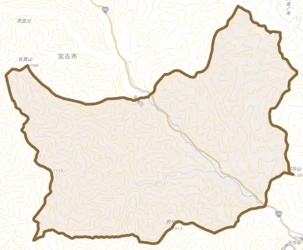 刈屋とその周辺の地図。町の範囲を重ねている