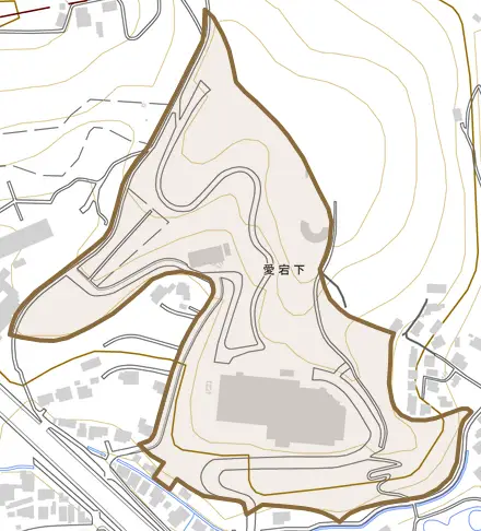 愛宕下とその周辺の地図。町の範囲を重ねている