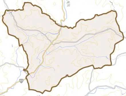 江刺広瀬とその周辺の地図。町の範囲を重ねている