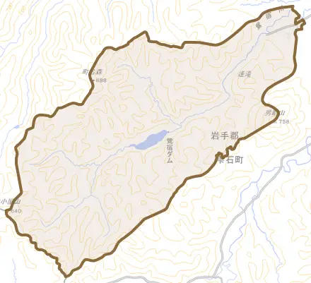 鴬宿とその周辺の地図。町の範囲を重ねている