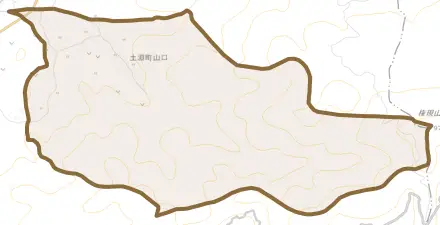 土淵町山口とその周辺の地図。町の範囲を重ねている