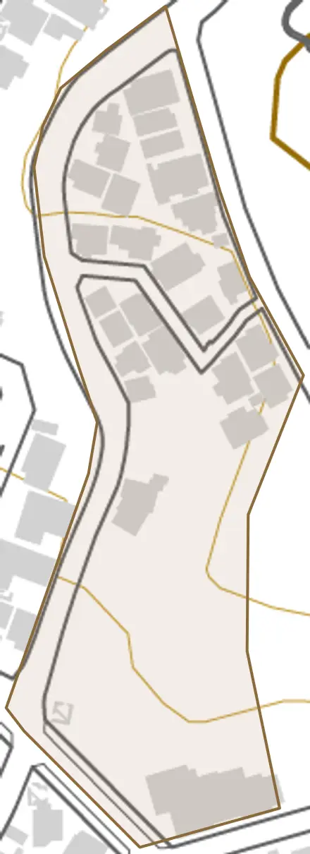 原良町とその周辺の地図。町の範囲を重ねている