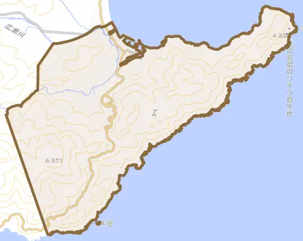 南方とその周辺の地図。町の範囲を重ねている