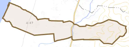 金峰町池辺とその周辺の地図。町の範囲を重ねている