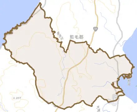 坂井とその周辺の地図。町の範囲を重ねている