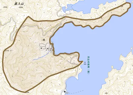 大字俵とその周辺の地図。町の範囲を重ねている