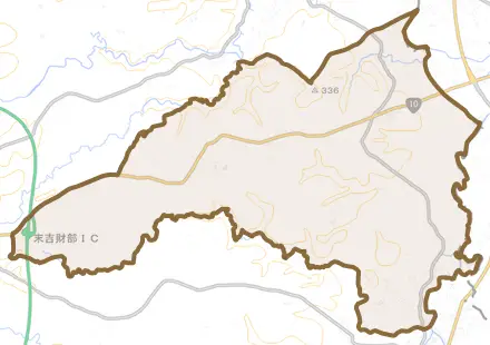 末吉町深川とその周辺の地図。町の範囲を重ねている