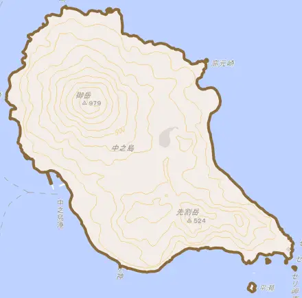中之島とその周辺の地図。町の範囲を重ねている