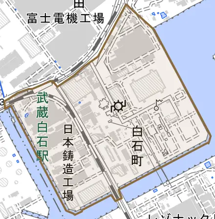白石町とその周辺の地図。町の範囲を重ねている