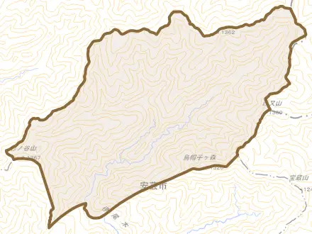 別役とその周辺の地図。町の範囲を重ねている