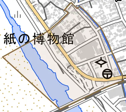 幸町とその周辺の地図。町の範囲を重ねている